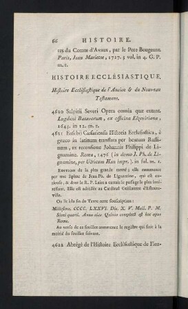 66-112, Histoire Ecclésiastique