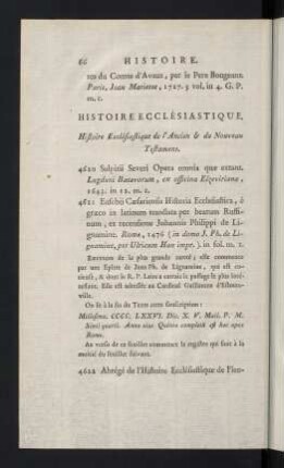 66-112, Histoire Ecclésiastique