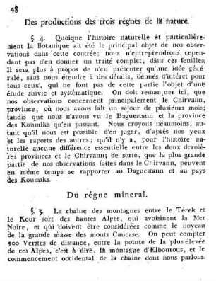 § 4. Des productions des trois régnes de la nature