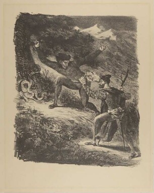Faust und Mephisto auf dem Blocksberg. Faust et Méphistophélès dans les montagnes du Harz