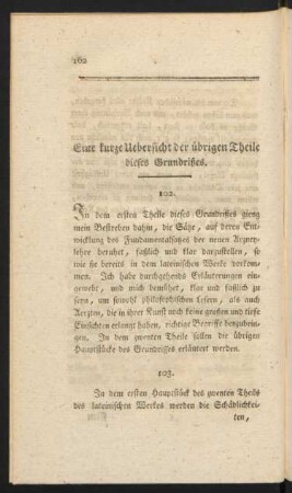 Eine kurze Uebersicht der übrigen Theile dieses Grundrißes.
