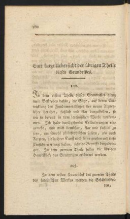 Eine kurze Uebersicht der übrigen Theile dieses Grundrißes.