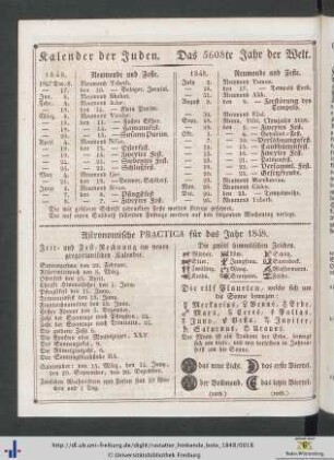 Astronomische Practica für das Jahr 1848.