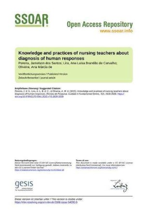 Knowledge and practices of nursing teachers about diagnosis of human responses