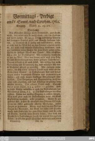 [No. 12.] Vormittags-Predigt am IV. Sonnt. nach Epiphan. 1762. Evang. Matth. 8, 23 - 27.