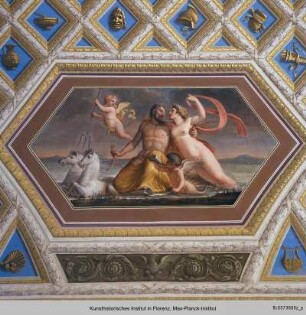Deckendekoration mit mythologischen Szenen : Neptun und Amphitrite (Allegorie des Wassers)