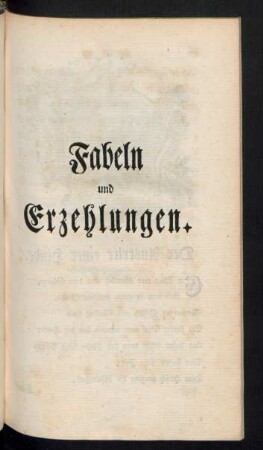 Fabeln und Erzehlungen