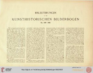 Erläuterungen zu den Kunsthistorischen Bilderbogen