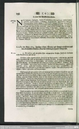 N.100. Extractus des Anno 1684. Zwischen Chur-Mayntz und Hanau errichteten und von allerhöchster Kayserl. Majestät bestättigten Haupt-Vergleichs