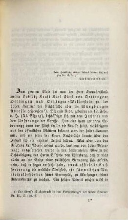 Der Fürst von Wallerstein und die Würzburger Adresse