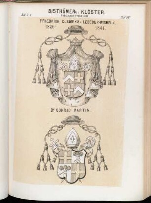 Taf. 70. Paderborn Bisthum. - Friedrich Clemens v. Ledebur-Wicheln 1826 - 1841. - Dr. Conrad Martin