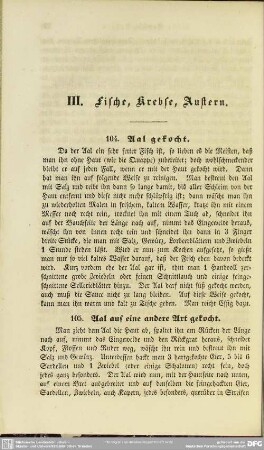 III. Fische, Krebse, Austern