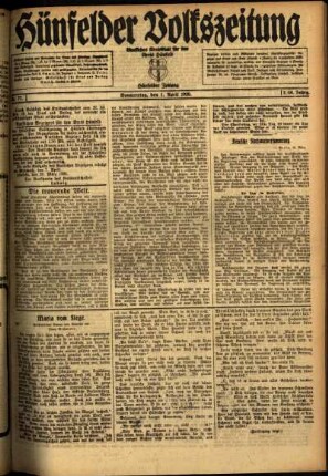 Ausgabe vom Donnerstag, den 01. April 1920.