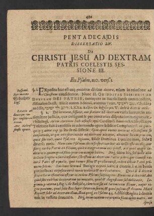 Pentadecadis Dissertatio XIV.