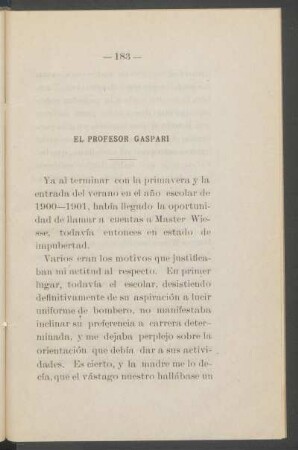 El profesor Gaspari