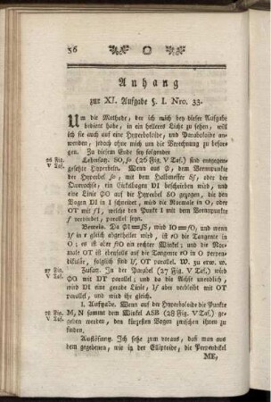 Anhang zur XI. Aufgabe §. I. Nro. 33.
