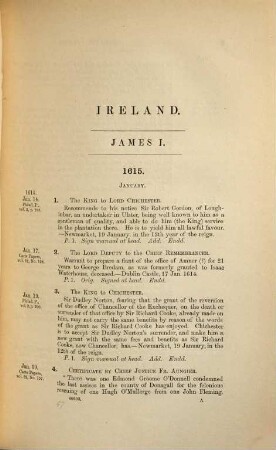 Calendar of the state papers, relating to Ireland, of the reign of James I. : preserved in Her Majesty's Public Record Office, and elsewhere. 5, 1615 - 1625