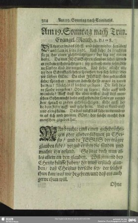 Am 19. Sonntag nach Trin. Evangel. Matth. 9. v. 1-8.