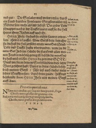 Praecatio quotidiana.