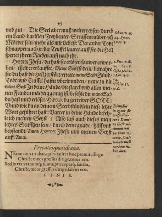 Praecatio quotidiana.