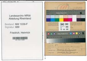 Entnazifizierung Heinrich Friedrich , geb. 16.04.1899 (Zollbeamter)