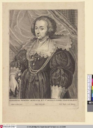 Ernestina [Porträt der Gräfin Ernestine Yolande von Nassau-Siegen; Ernestine de Ligne; Portret van Ernestine Yolande de Ligne]