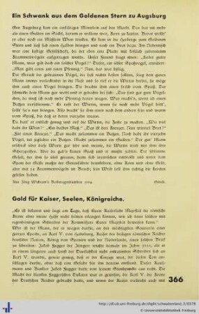 Gold für Kaiser, Königreiche und Seelen.