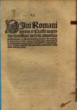 Divi Romani herois et Christi martyris fortissimi inclytu[m] adversus gentiles certamen ... : nobili carmine compositu[m] ...