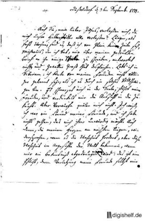 292: Brief von Johann Georg Jacobi an Johann Heinrich Jähns