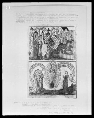 Canticum Canticorum (Allegorische Übertragung des Hohenliedes) — Zwei Szenen zum Hohenlied, Folio 1 verso
