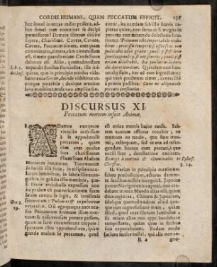 131-142, Discursus XI. Peccatum mortem insert Animae.