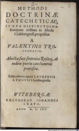Methodi doctrinae catecheticae