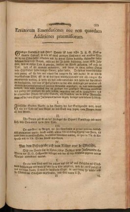 Erratorum Emendationes nec non quaedam Additiones praemissorum