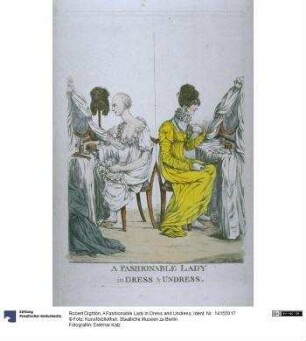 A Fashionable Lady in Dress and Undress