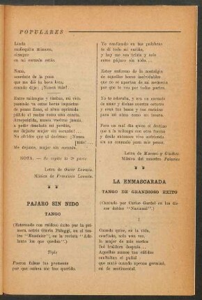 La enmascarada : Tango de grandioso exito