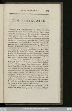 Zum Protagoras.