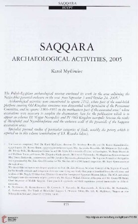 17: Saqqara : archaeological activities, 2005