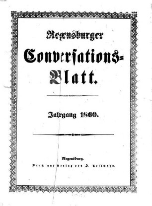 Regensburger Conversations-Blatt. 1860