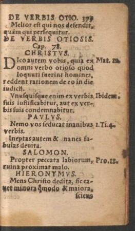 De Verbis Otiosis. Cap. 78.