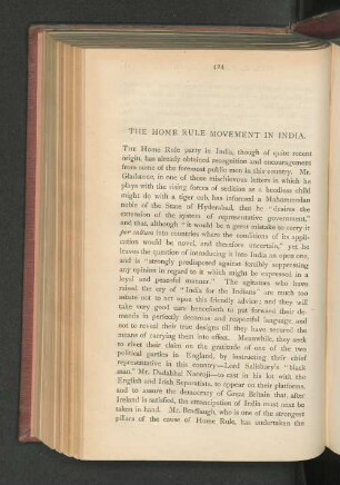 The Home Rule Movement in India.