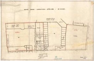 Fischer, Theodor; München, Lindwurmstr.; Garage, Tankstelle und Fahrschule Eibl - Block Poccistrasse - Lindwurmstrase - Güllstrasse (Grundriss)