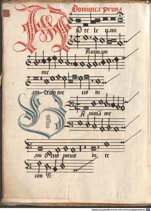 55 Sacred songs - BSB Mus.ms. 33 : [stuck label on front binding, fragment, text according to KBM 5/1:] Dominicarum Dierum // Quadragesimalium [Liber?] // Missa Ferialis