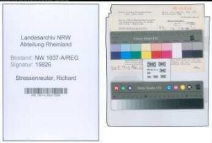 Entnazifizierung Richard Stressenreuter , geb. 00.00.0000 (Postangestellter)