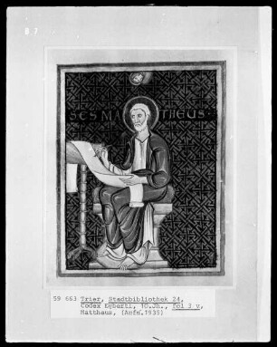 Codex Egberti — Evangelist Matthäus, Folio 3verso