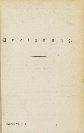 Zueignung.