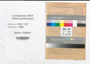 Entnazifizierung Walther Balzer , geb. 06.10.1904 (Lehrer)
