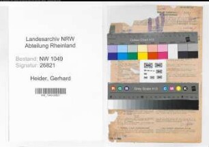 Entnazifizierung Gerhard Heider , geb. 28.04.1896 (Lehrer)