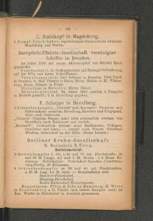 Dampfschifffahrts-Gesellschaft vereinigter Schiffer in Dresden.