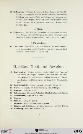 Silber, Gold und Juwelen (Nr. 49-93)