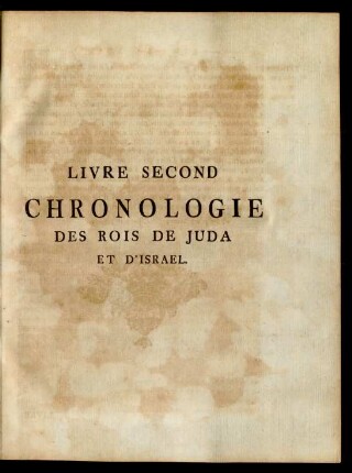 Livre Second Chronologie Des Rois De Juda Et D'Israel
